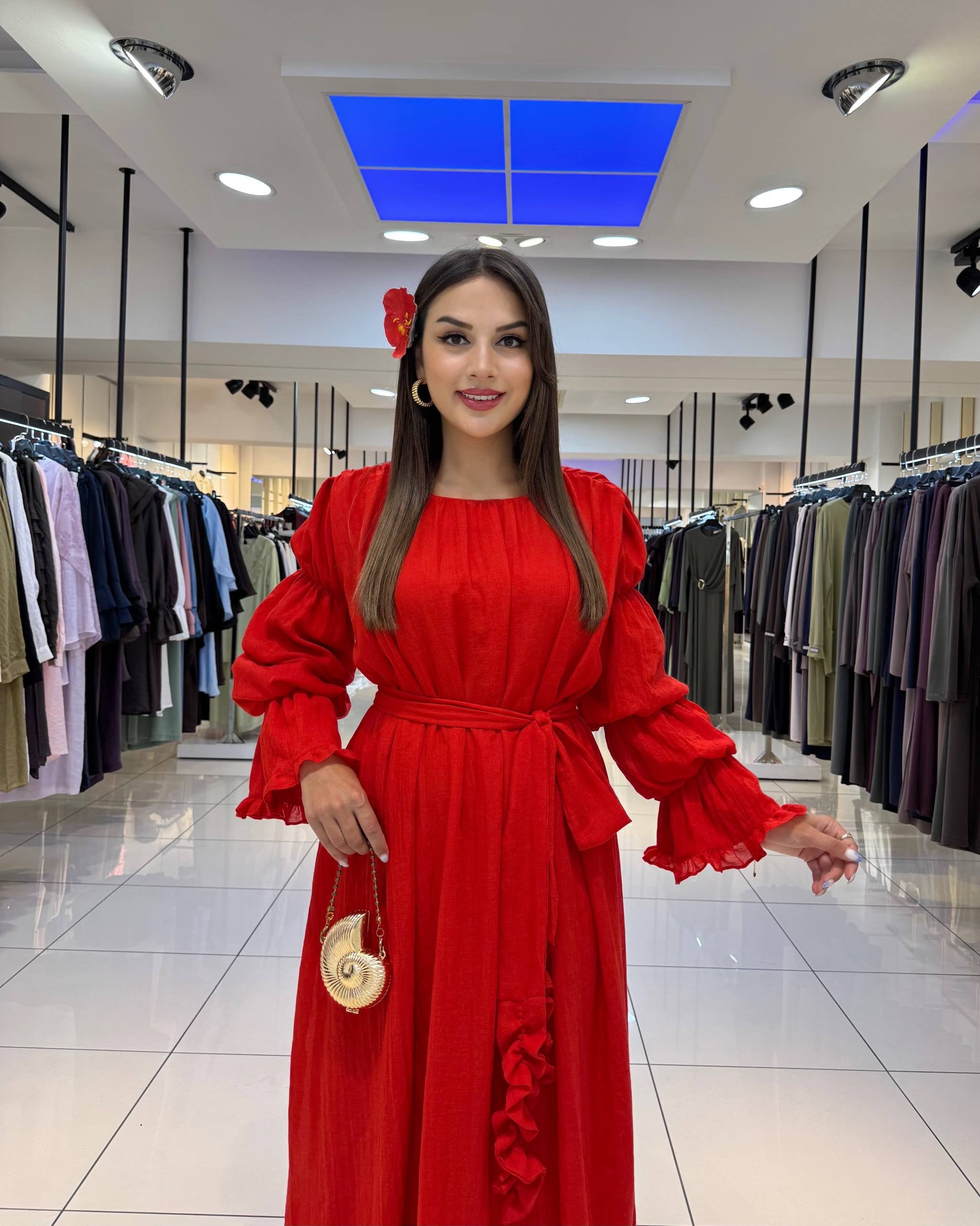 İtalyan pamuk sade elbise