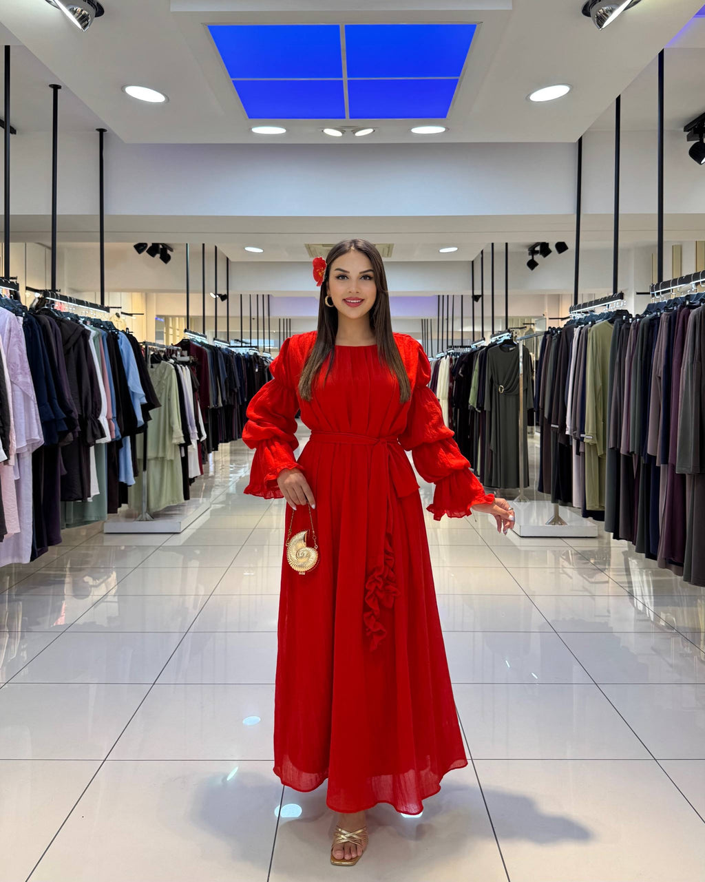 İtalyan pamuk sade elbise